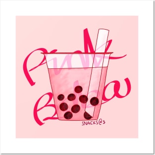 PINK Boba Milk Tea Posters and Art